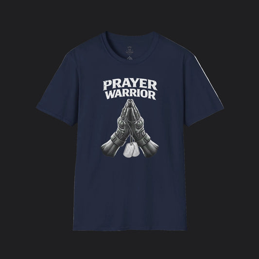 Prayer Warrior Tee Male — Christian Veteran Faith Military T-Shirt