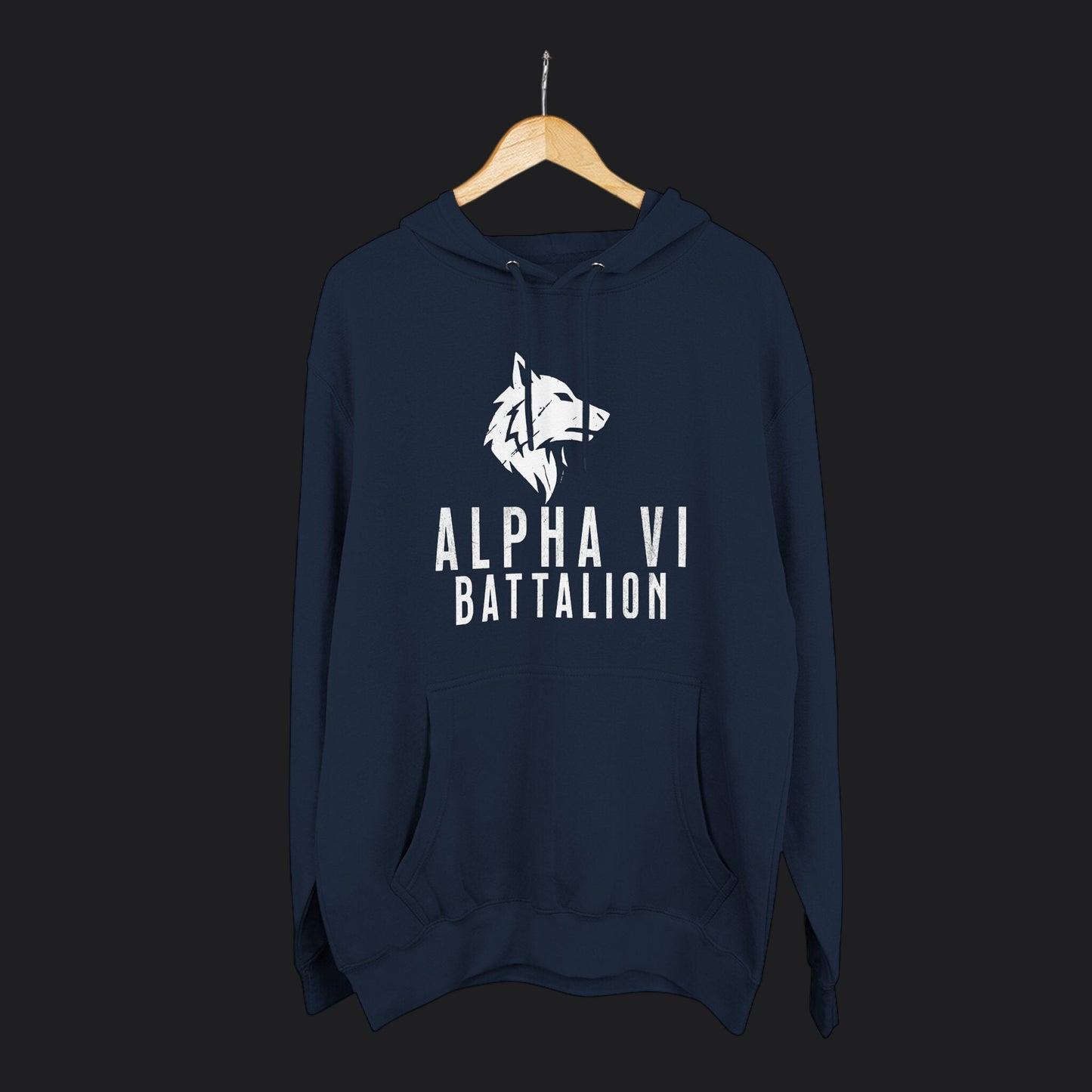Alpha VI Battalion Wolf Head Emblem Hoodie