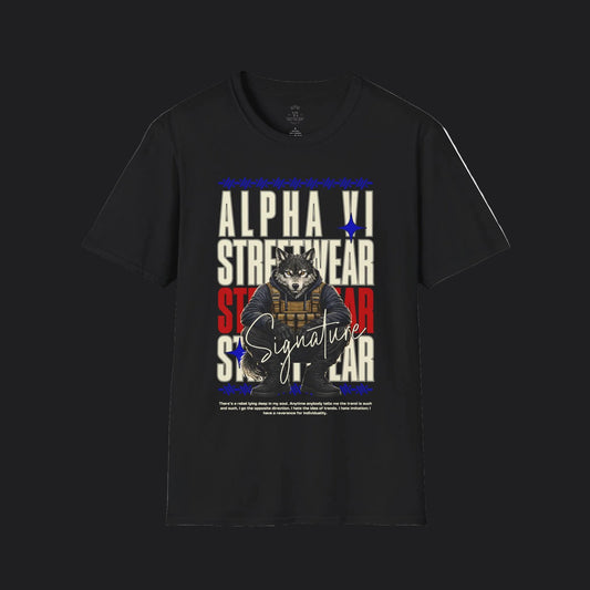 Alpha VI Streetwear Signature Tee AlphaWolf — Military Urban Veteran T-Shirt