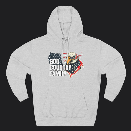 God, Country, Family Premium Pullover Hoodie