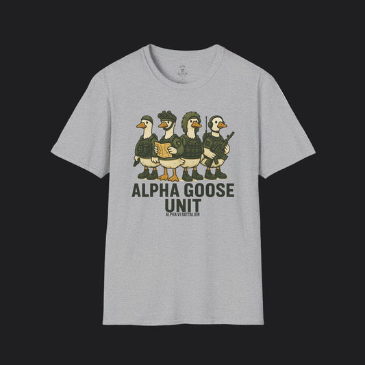 Alpha Goose Unit Tee — Funny Veteran Military Humor T-Shirt