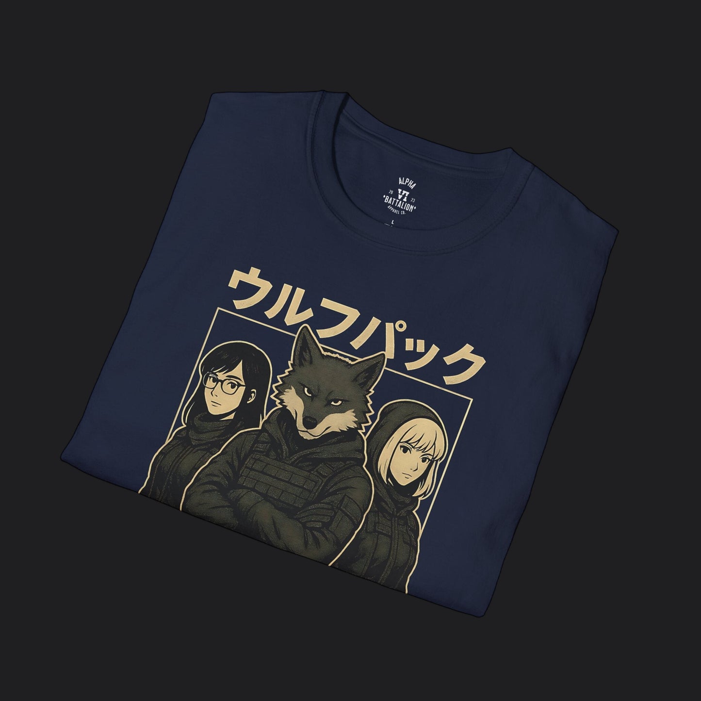 Alpha VI Battalion Wolf Pack Anime Tee — Military Wolf Pack Veteran T-Shirt