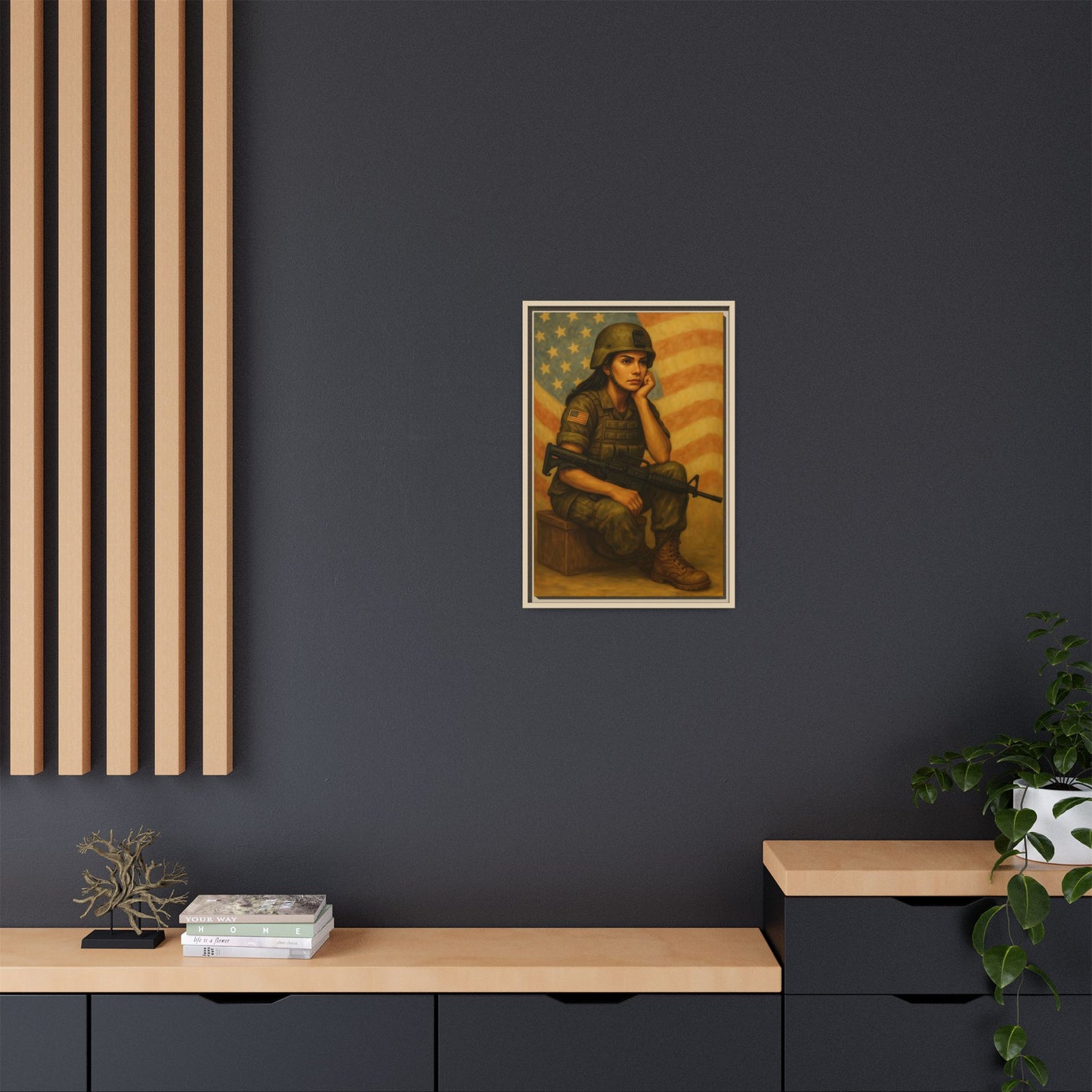 Waiting Warrior – Spirit Edition Framed Canvas