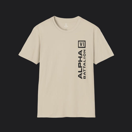 Alpha VI Battalion Vertical Block Tee — Veteran Brand Military T-Shirt