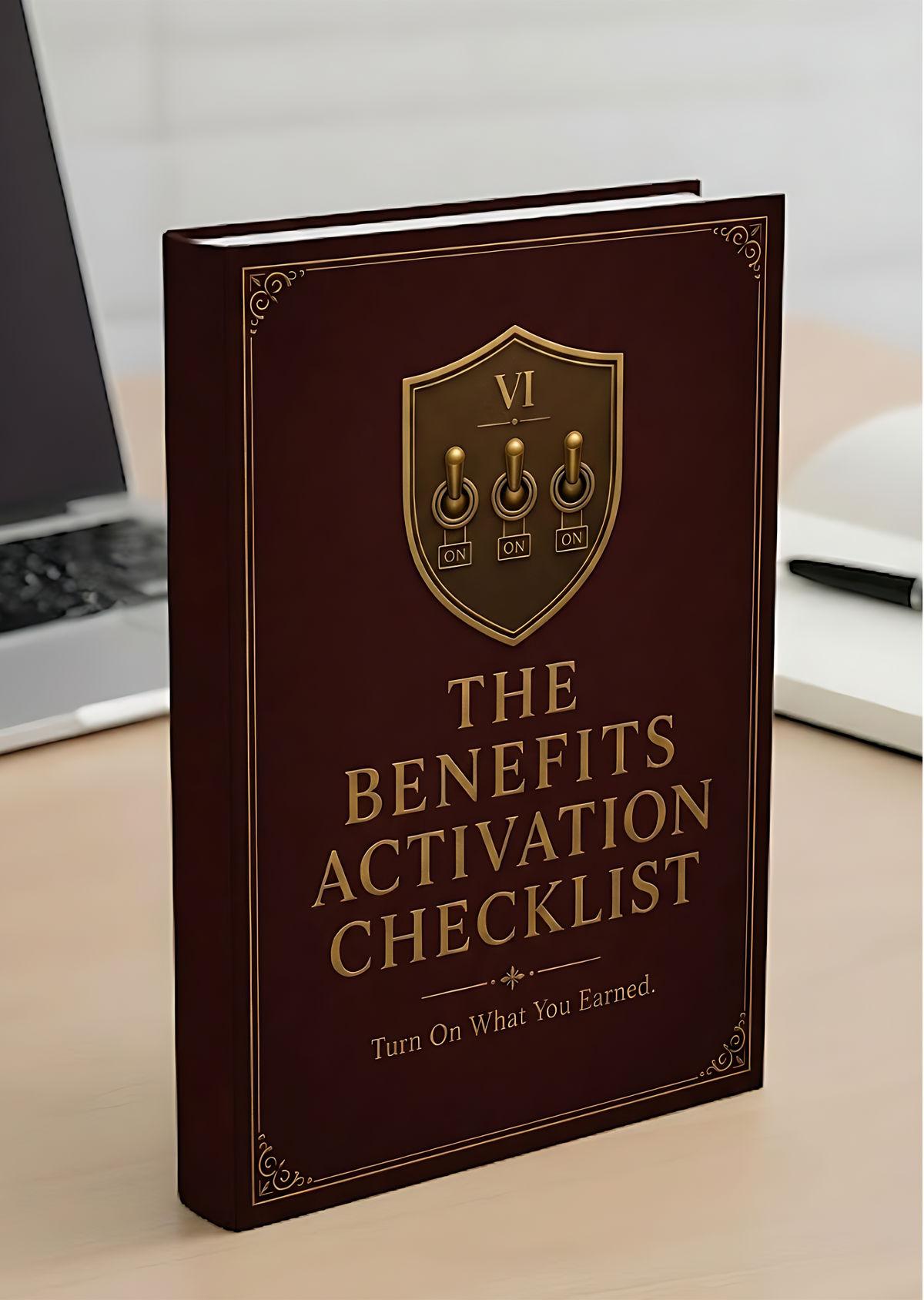 The Benefits Activation Checklist cover mockup, free fillable VA benefits PDF, Alpha VI Battalion