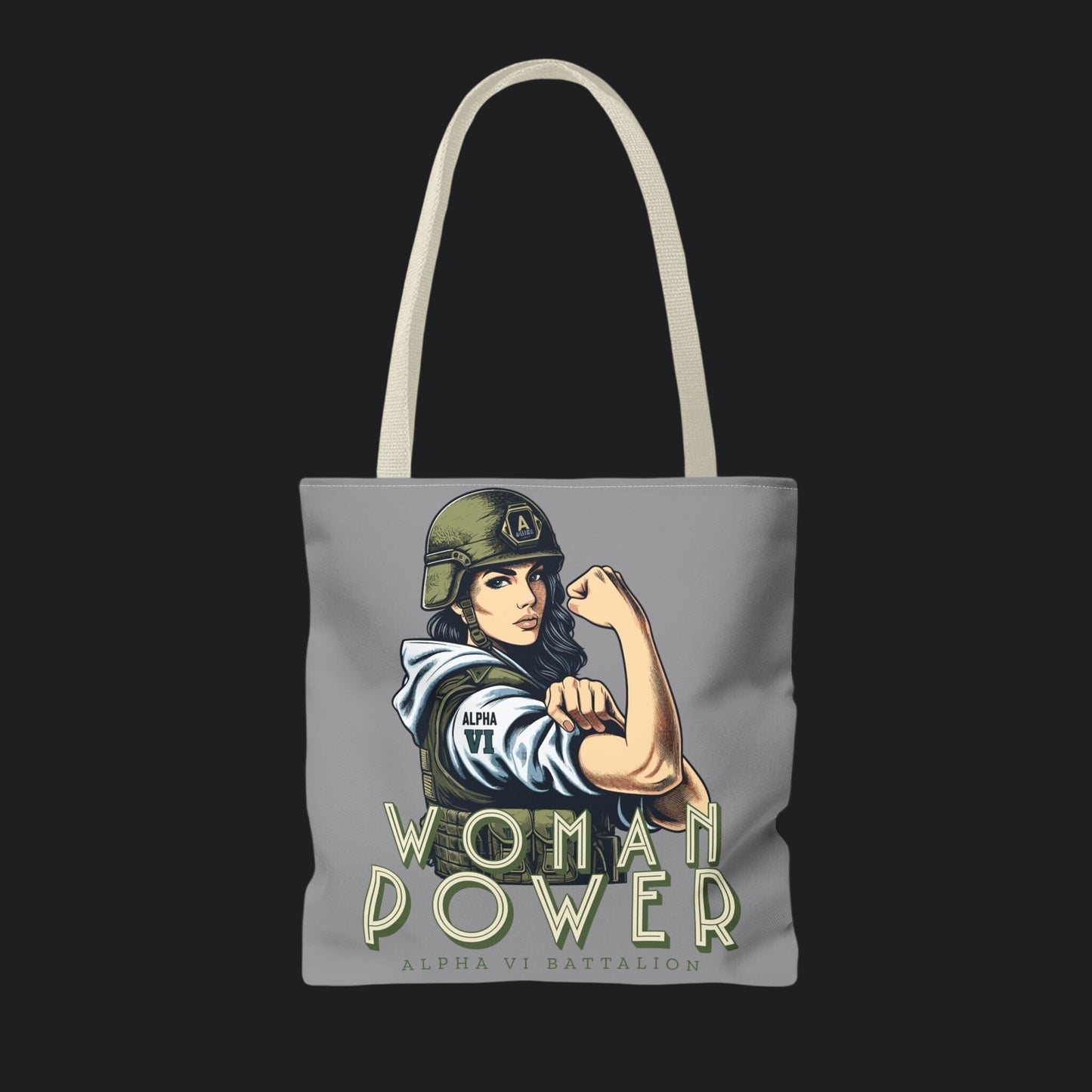 Rosie the Riveter Tote Bag — Women's Empowerment Military Canvas Bag