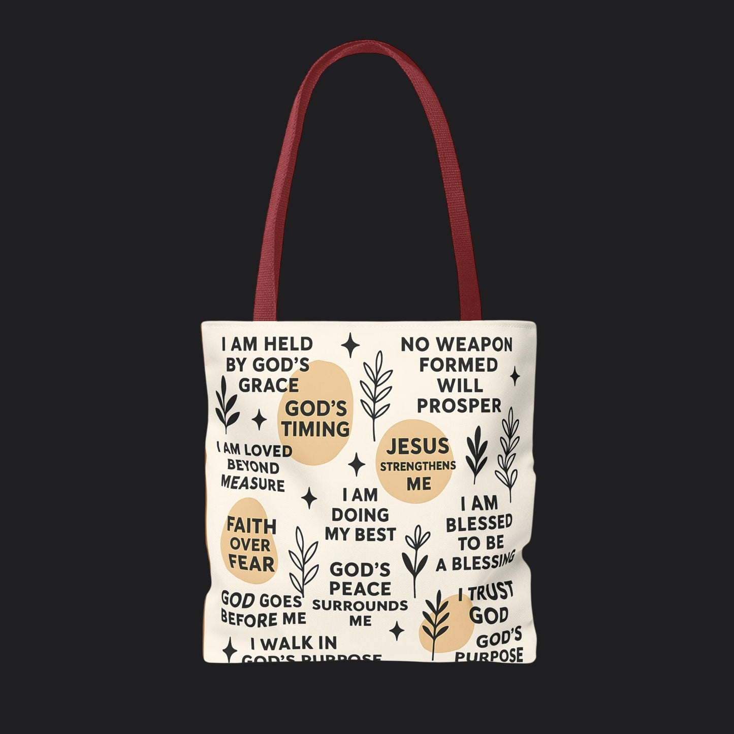 Faith Over Fear Christian Affirmation Tote Bag — Christian Gift Canvas Bag