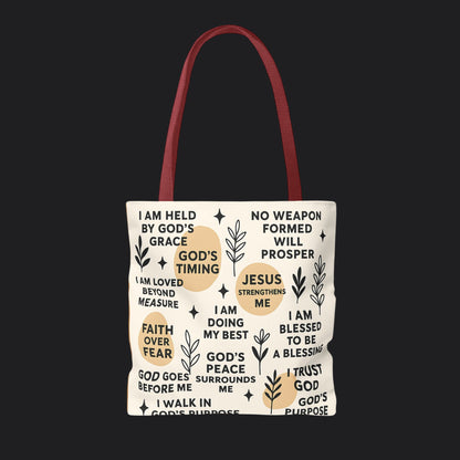 Faith Over Fear Christian Affirmation Tote Bag — Christian Gift Canvas Bag