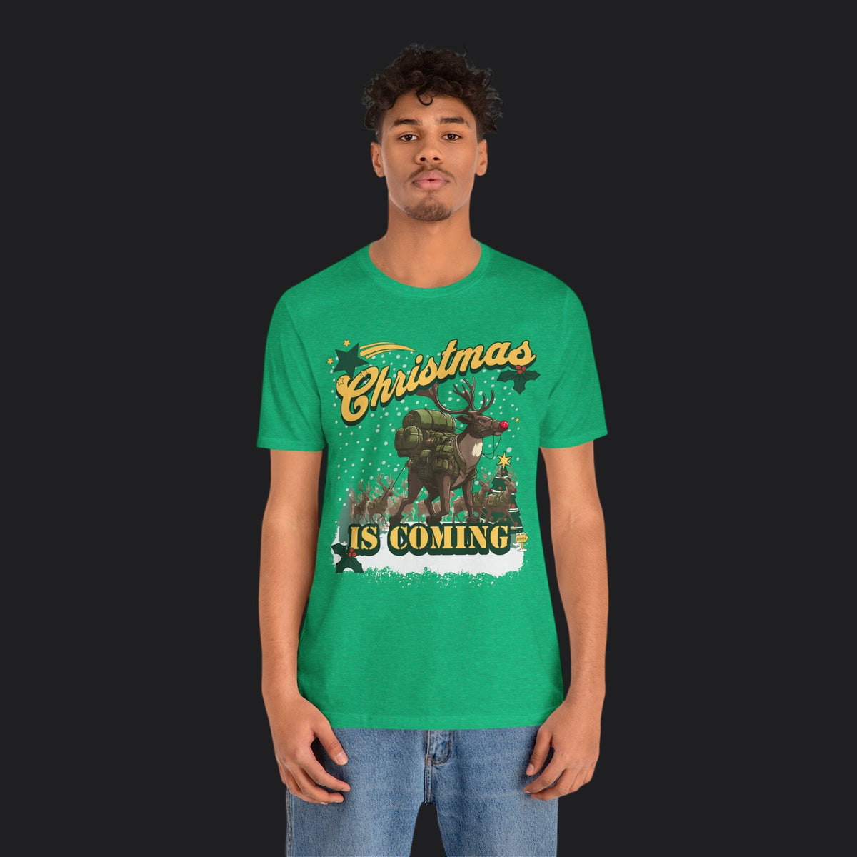 Christmas Is Coming Rucking Rudolph Tee