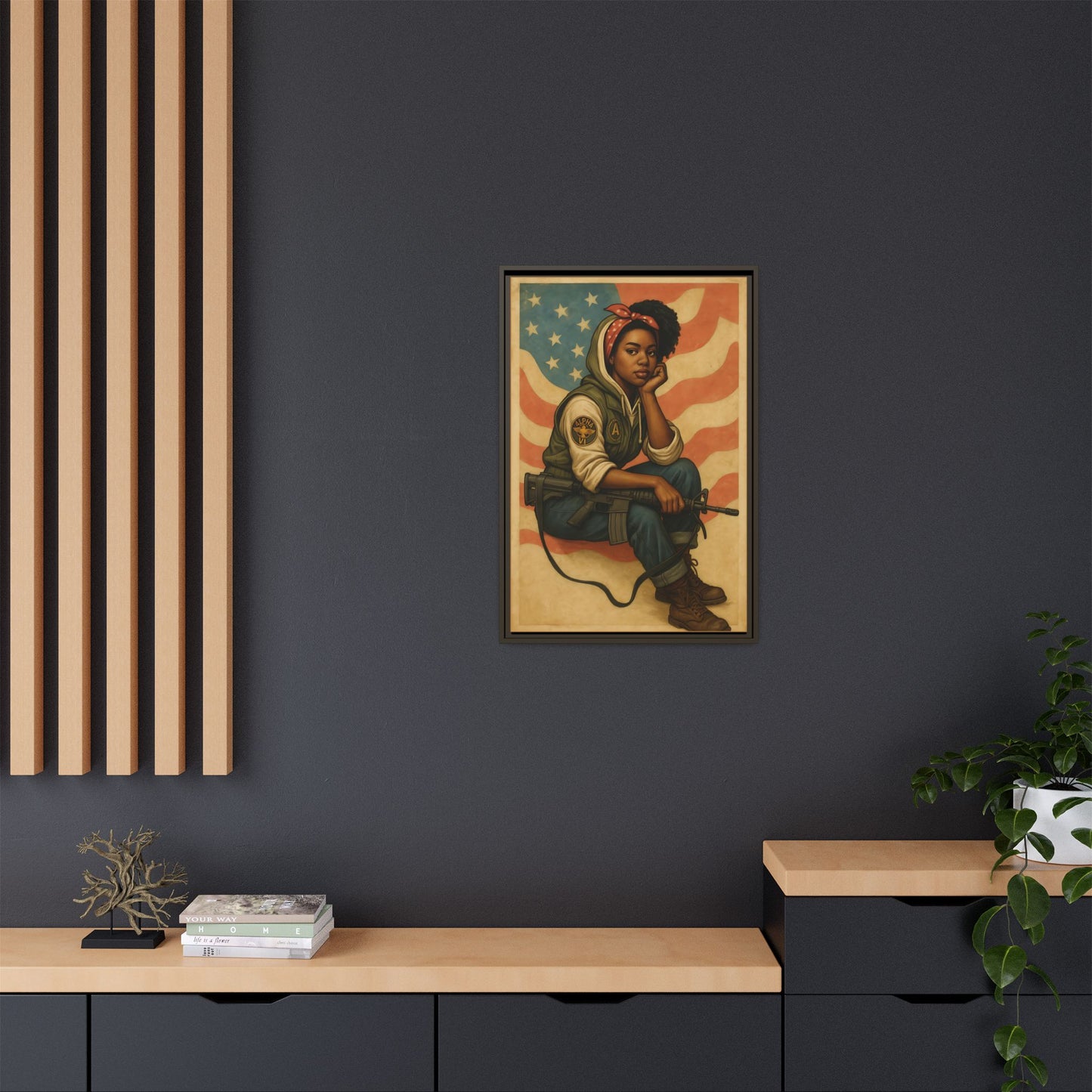 Waiting Warrior – Heritage Edition Framed Canvas