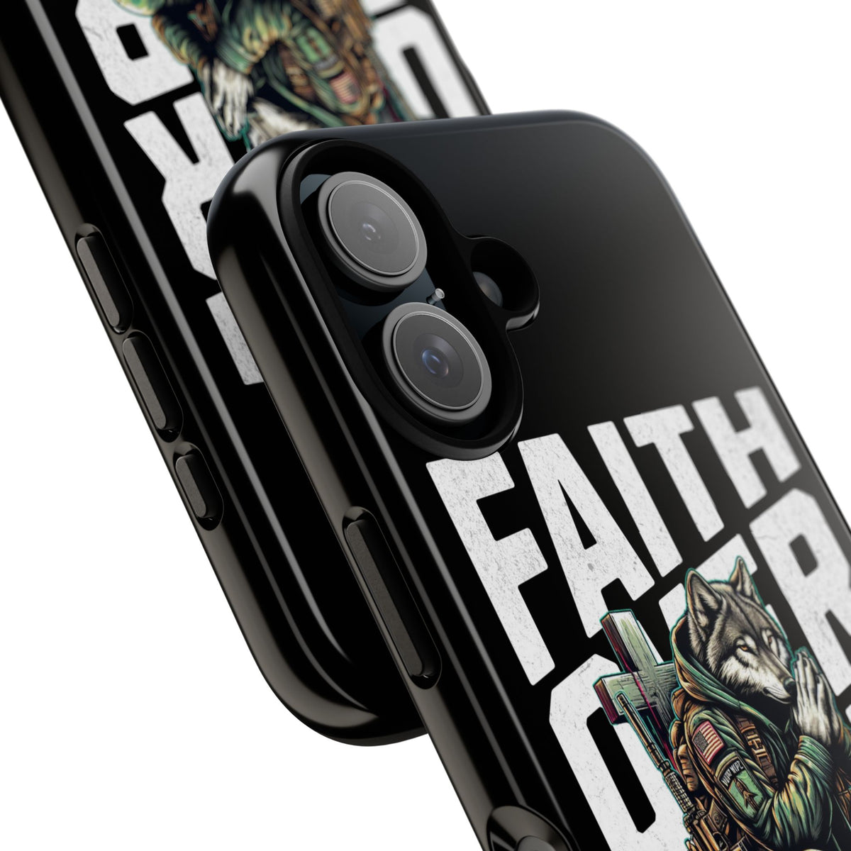 Faith Over Fear Wolf Warrior Tough Phone Case