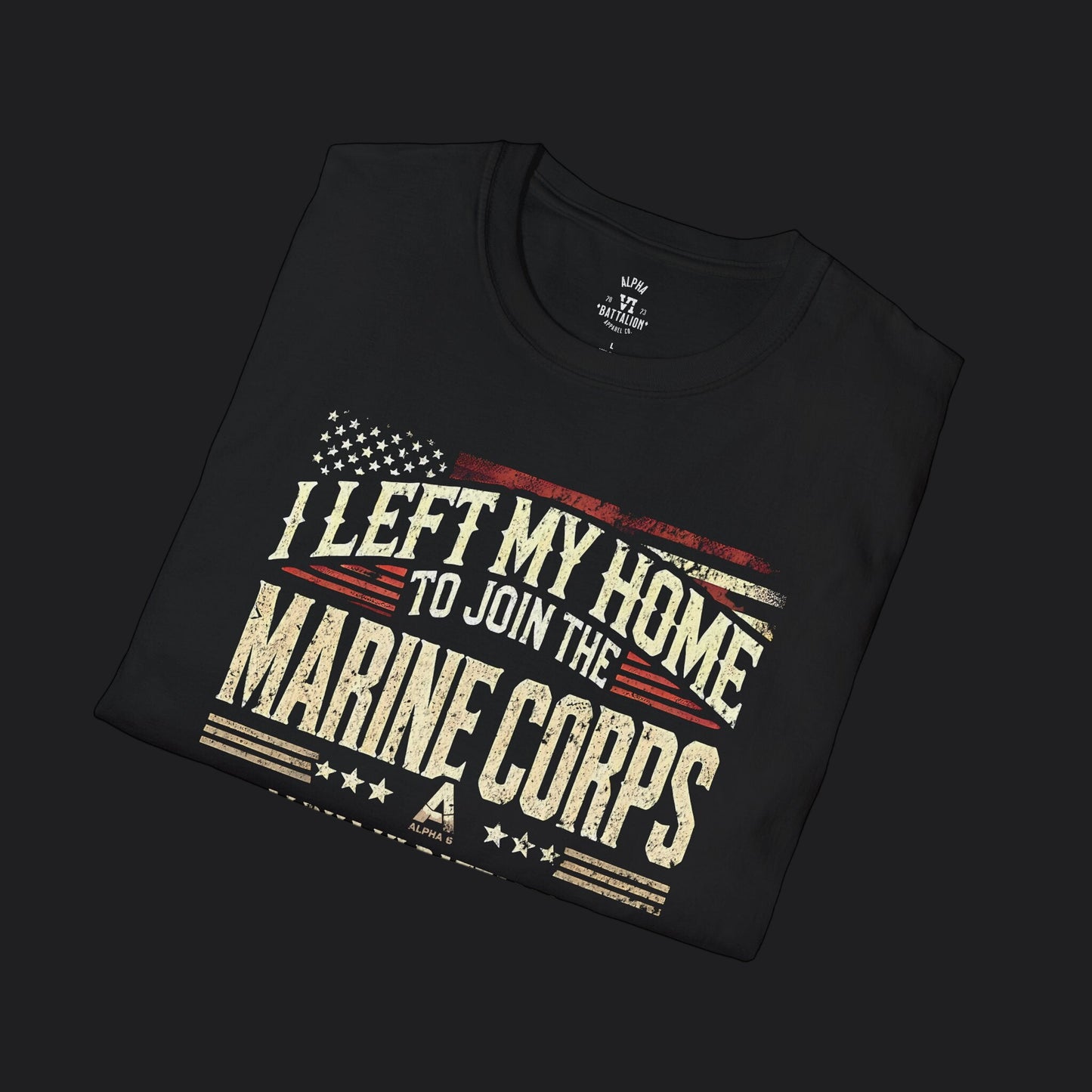 I Left My Home Marine Corps Tee — USMC Marine Veteran T-Shirt