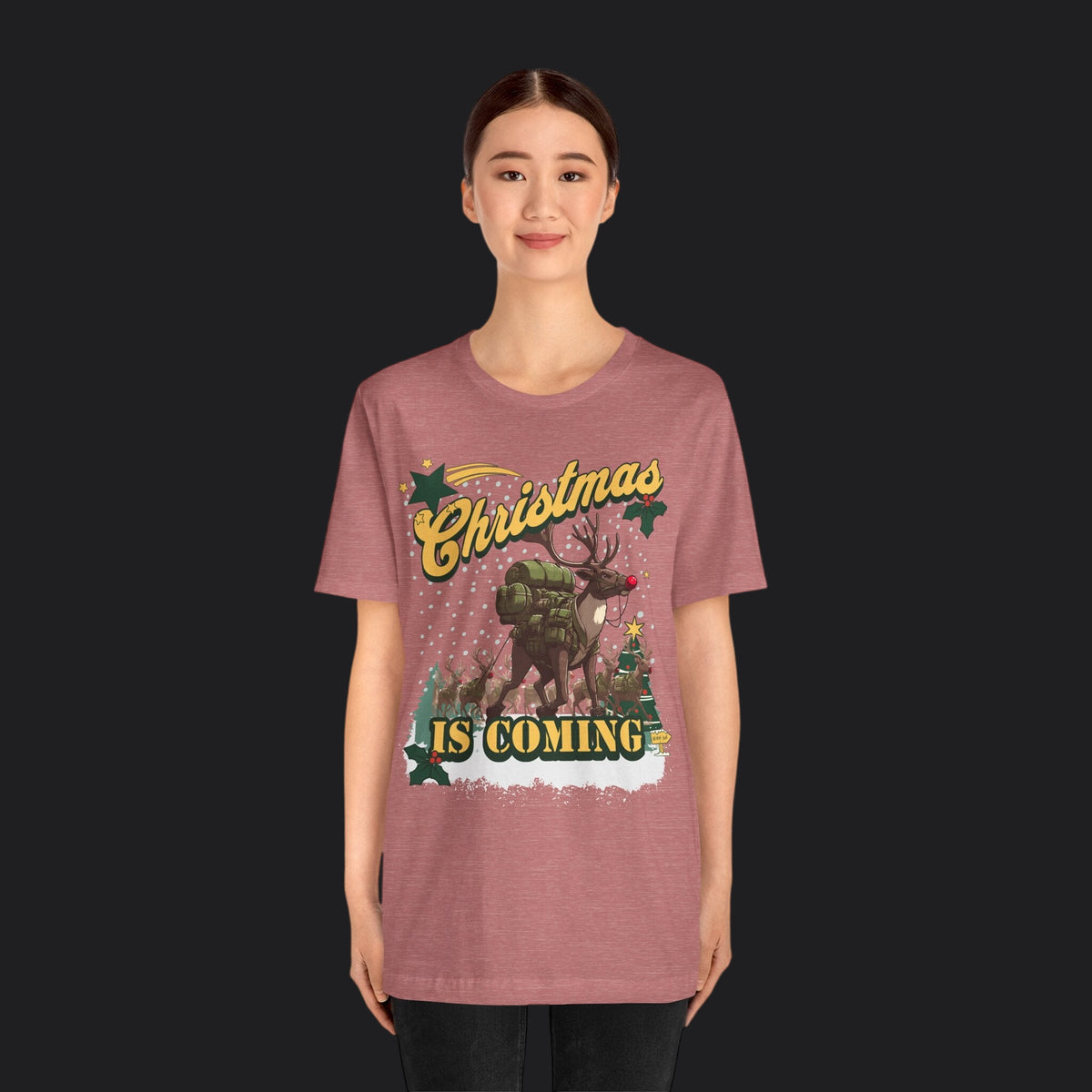Christmas Is Coming Rucking Rudolph Tee