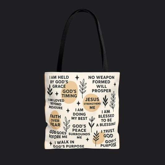 Faith Over Fear Christian Affirmation Tote Bag — Christian Gift Canvas Bag