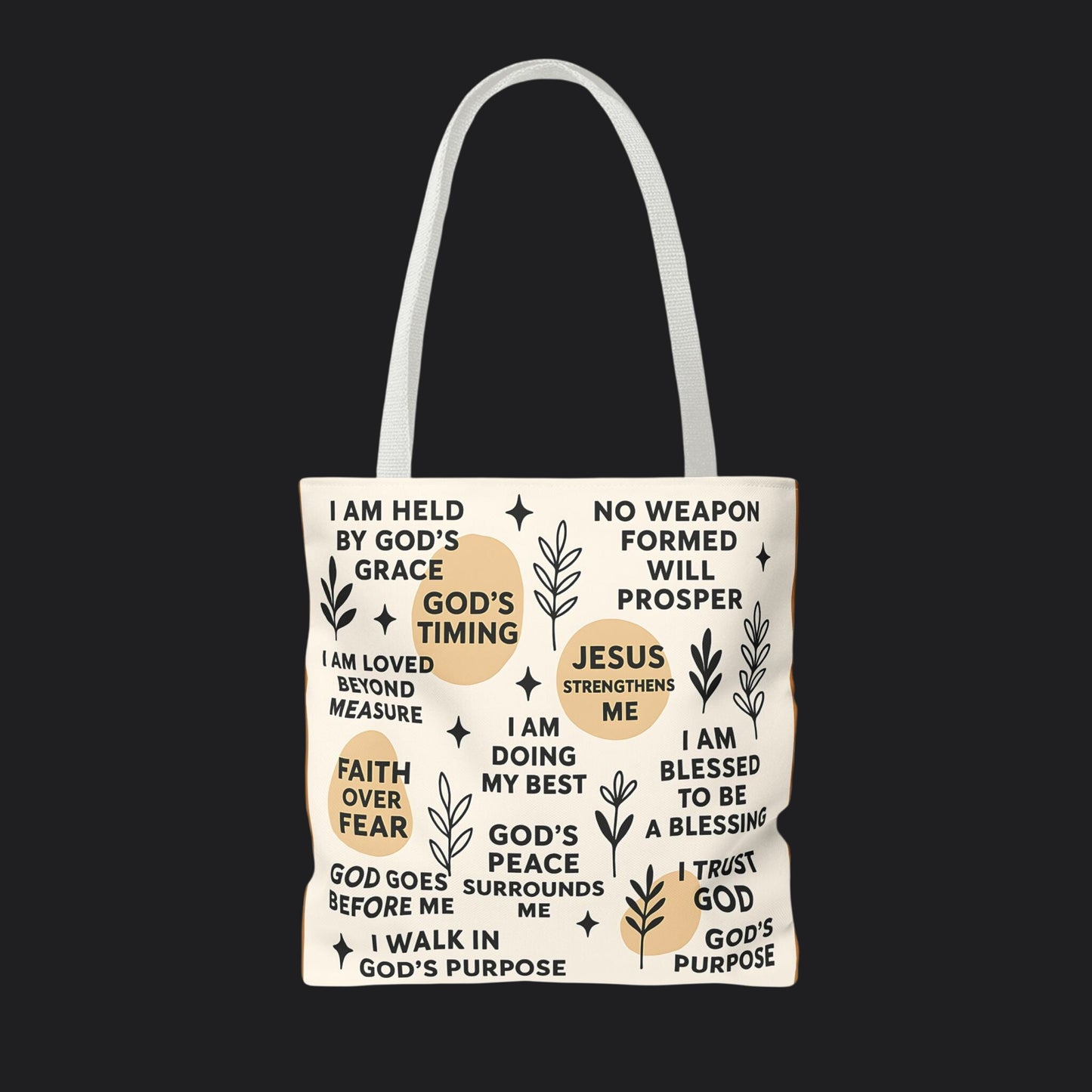 Faith Over Fear Christian Affirmation Tote Bag — Christian Gift Canvas Bag
