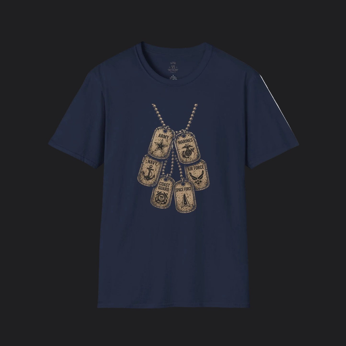 United We Served Dog Tag Tee — All Military Branches Veteran T-Shirt
