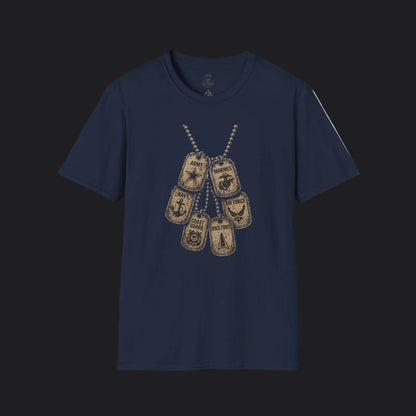 United We Served Dog Tag Tee — All Military Branches Veteran T-Shirt