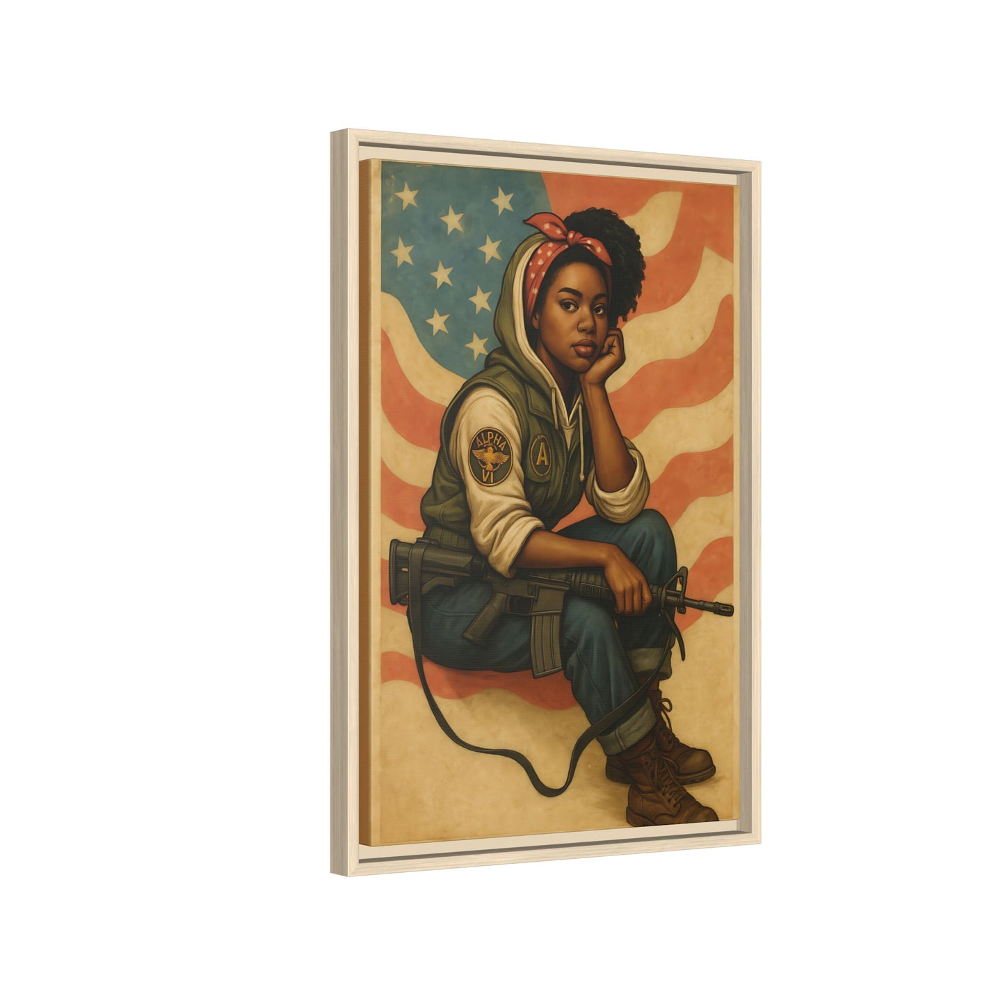 Waiting Warrior – Heritage Edition Framed Canvas