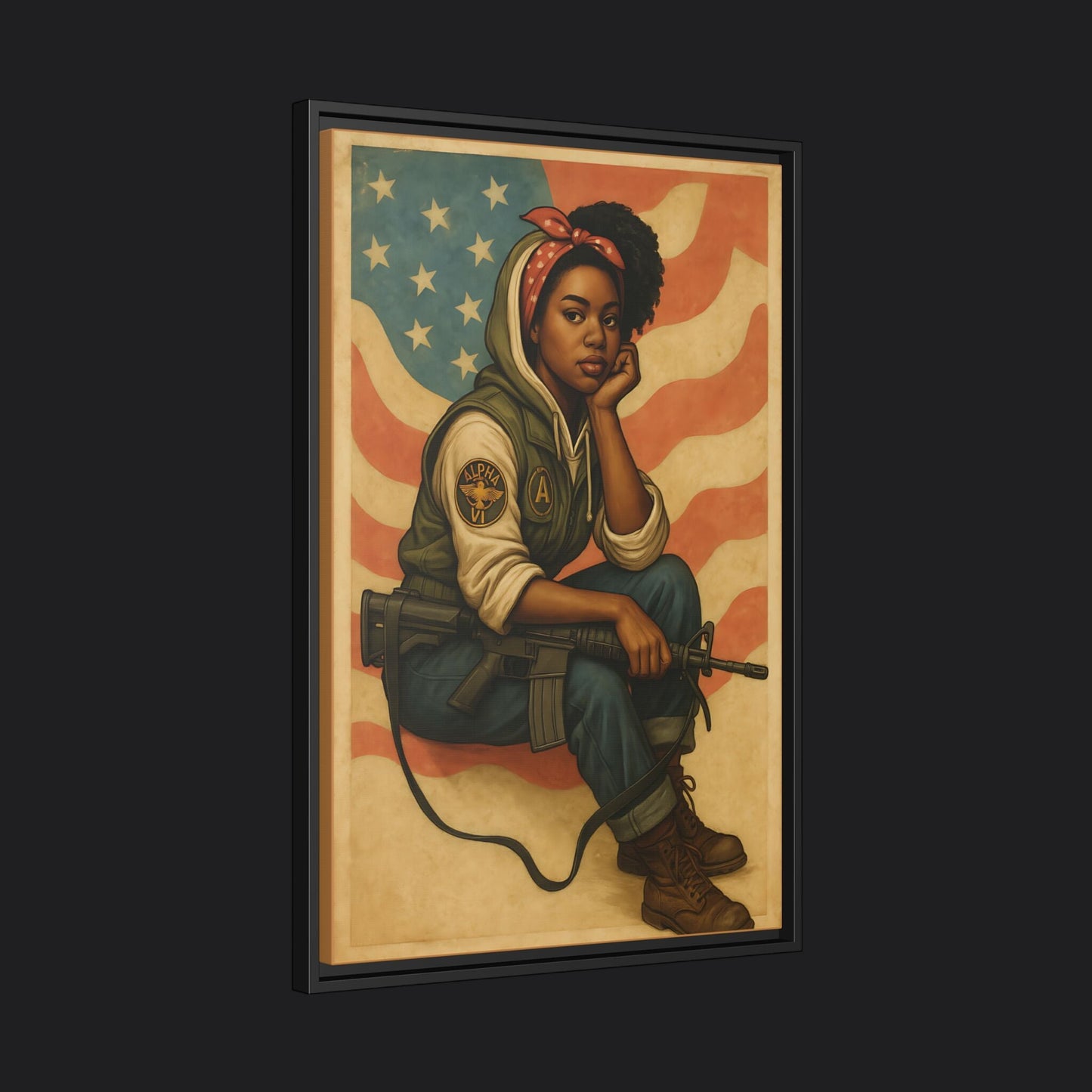 Waiting Warrior – Heritage Edition Framed Canvas