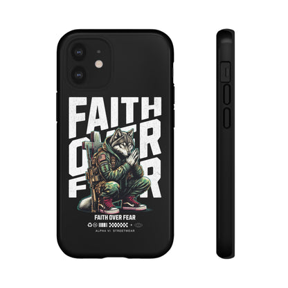 Faith Over Fear Wolf Warrior Tough Phone Case