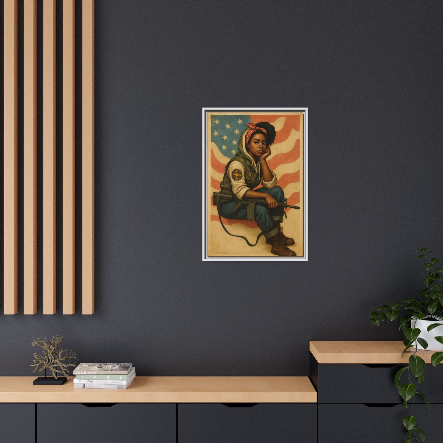 Waiting Warrior – Heritage Edition Framed Canvas
