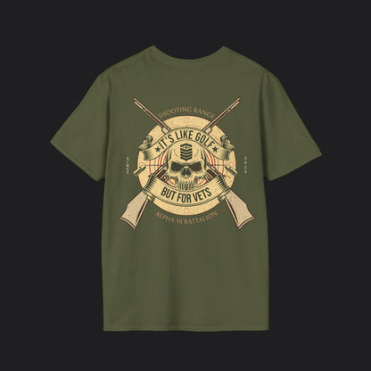 Shooting Range Golf For Vet Tee — Funny Veteran Military Humor T-Shirt