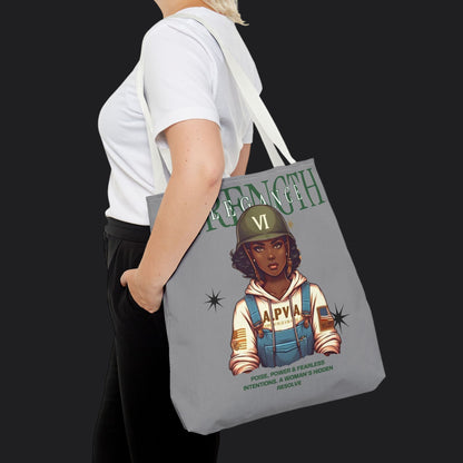 Strength and Elegance Heritage Edition Tote Bag — Military Women Veteran Canvas Bag