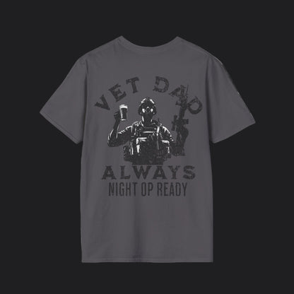 VET DAD Always Night Op Ready Tee — Black Text