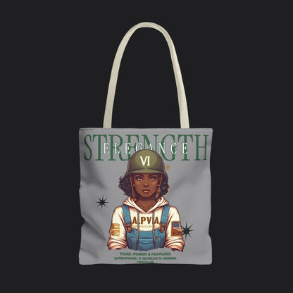 Strength and Elegance Heritage Edition Tote Bag — Military Women Veteran Canvas Bag