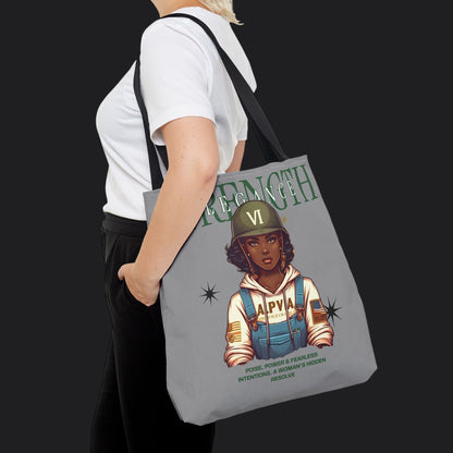 Strength and Elegance Heritage Edition Tote Bag — Military Women Veteran Canvas Bag