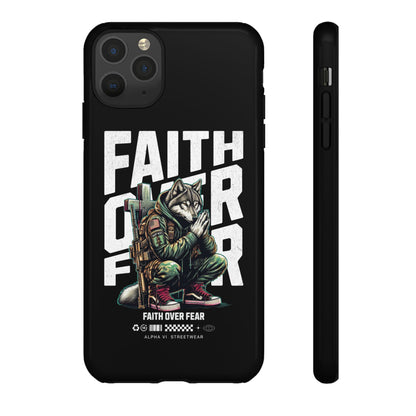 Faith Over Fear Wolf Warrior Tough Phone Case