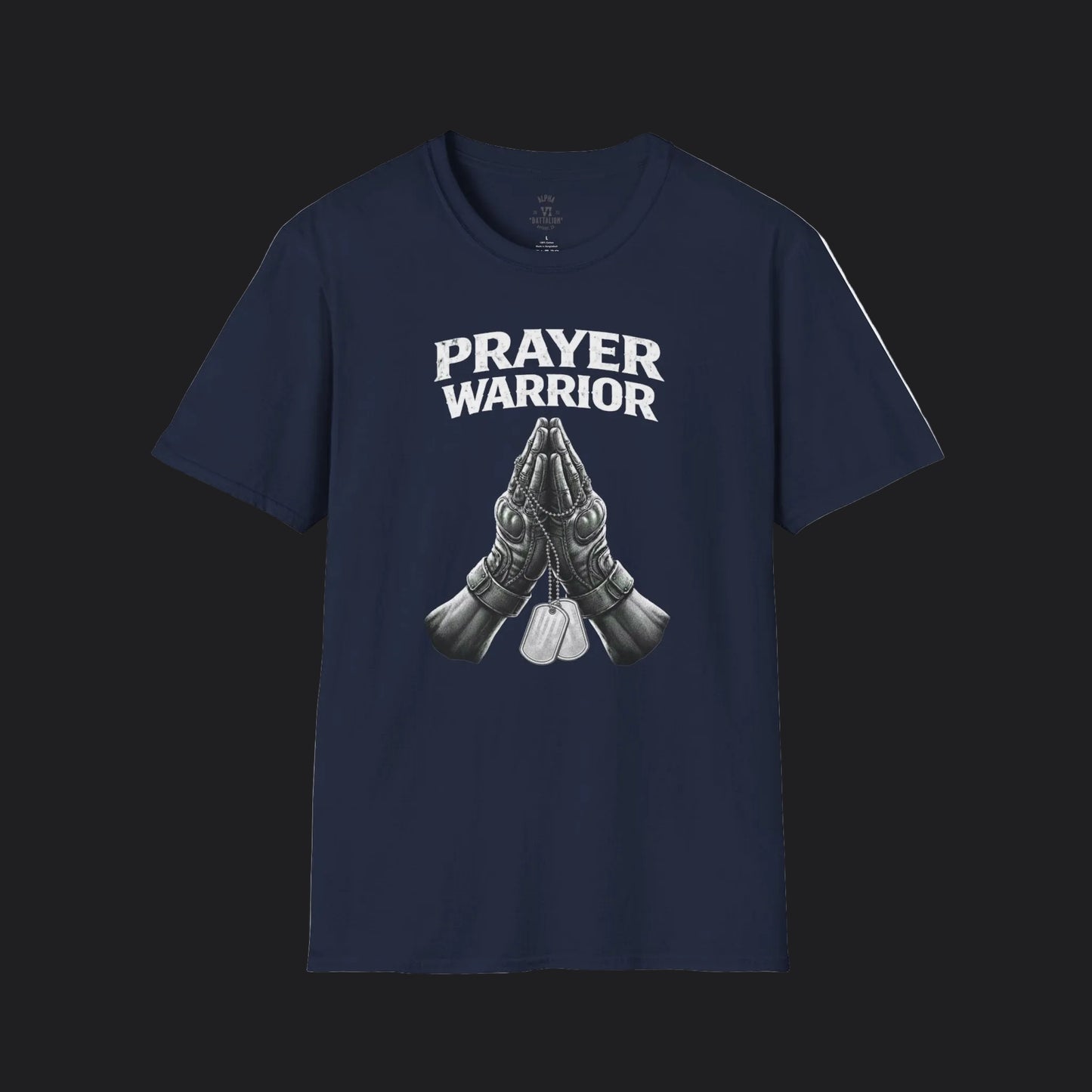 Prayer Warrior Tee Male — Christian Veteran Faith Military T-Shirt