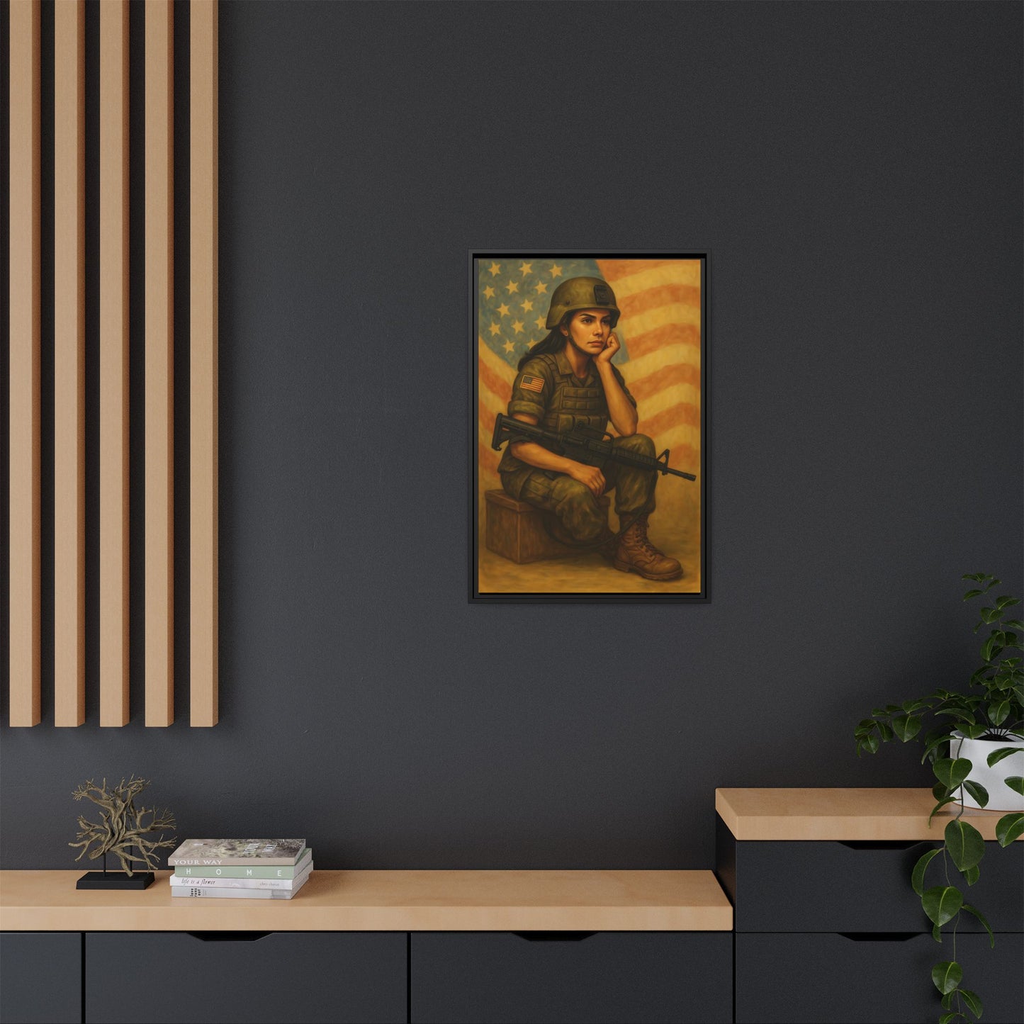 Waiting Warrior – Spirit Edition Framed Canvas