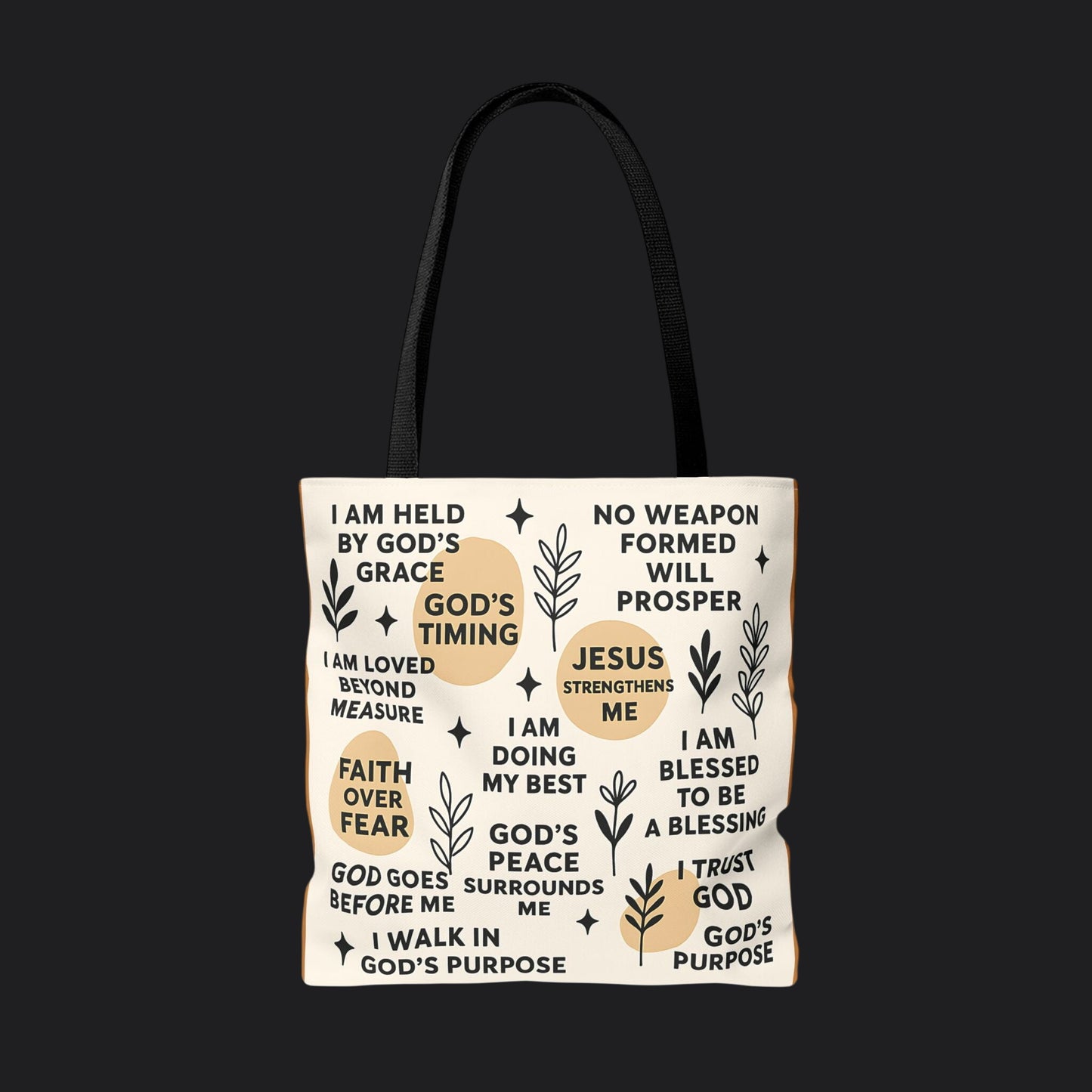 Faith Over Fear Christian Affirmation Tote Bag — Christian Gift Canvas Bag