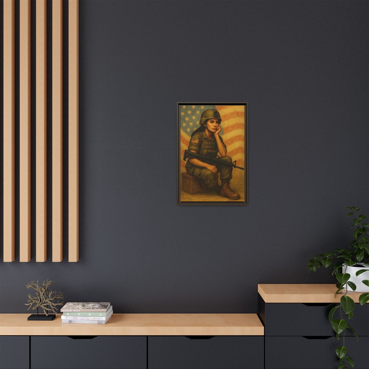Waiting Warrior – Spirit Edition Framed Canvas