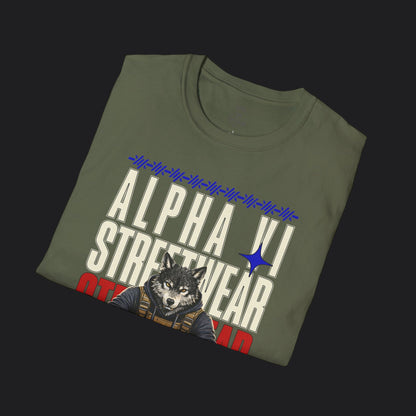 Alpha VI Streetwear Signature Tee AlphaWolf — Military Urban Veteran T-Shirt