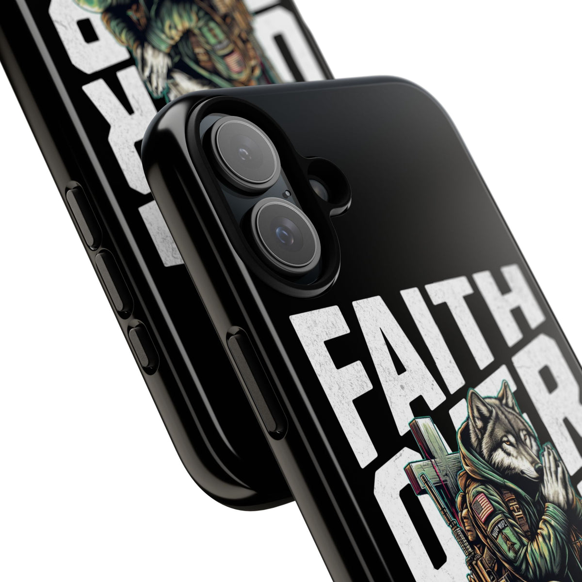Faith Over Fear Wolf Warrior Tough Phone Case