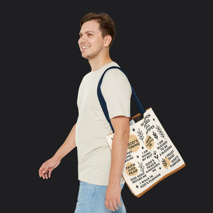 Faith Over Fear Christian Affirmation Tote Bag — Christian Gift Canvas Bag