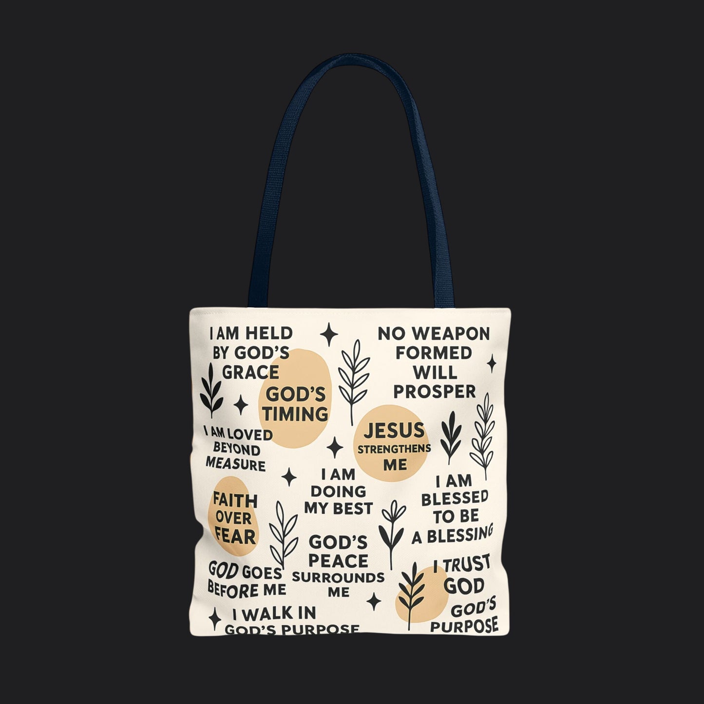 Faith Over Fear Christian Affirmation Tote Bag — Christian Gift Canvas Bag