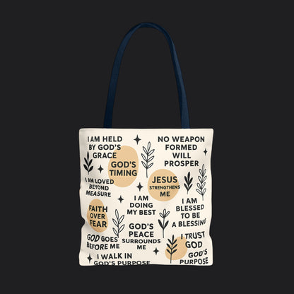 Faith Over Fear Christian Affirmation Tote Bag — Christian Gift Canvas Bag
