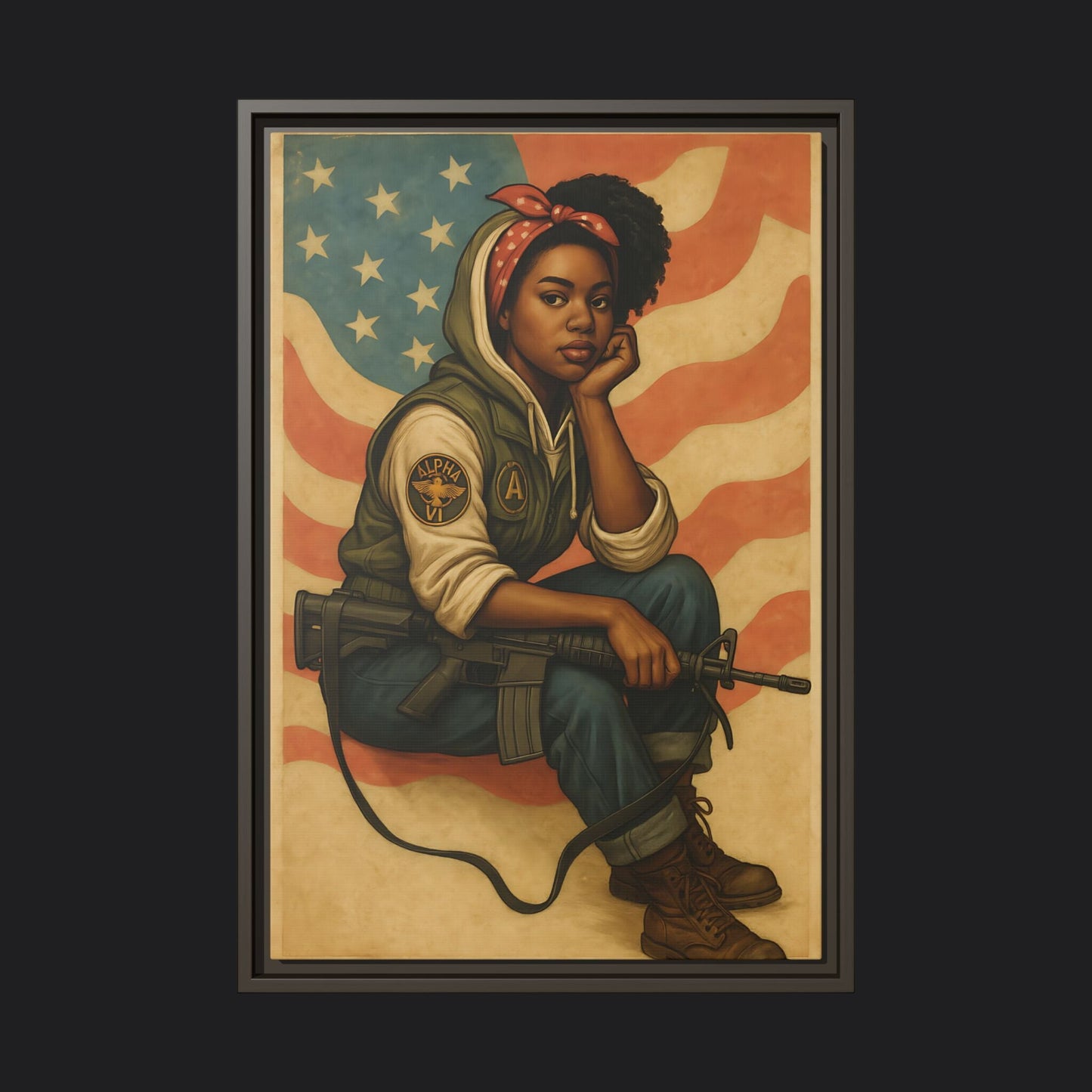 Waiting Warrior – Heritage Edition Framed Canvas