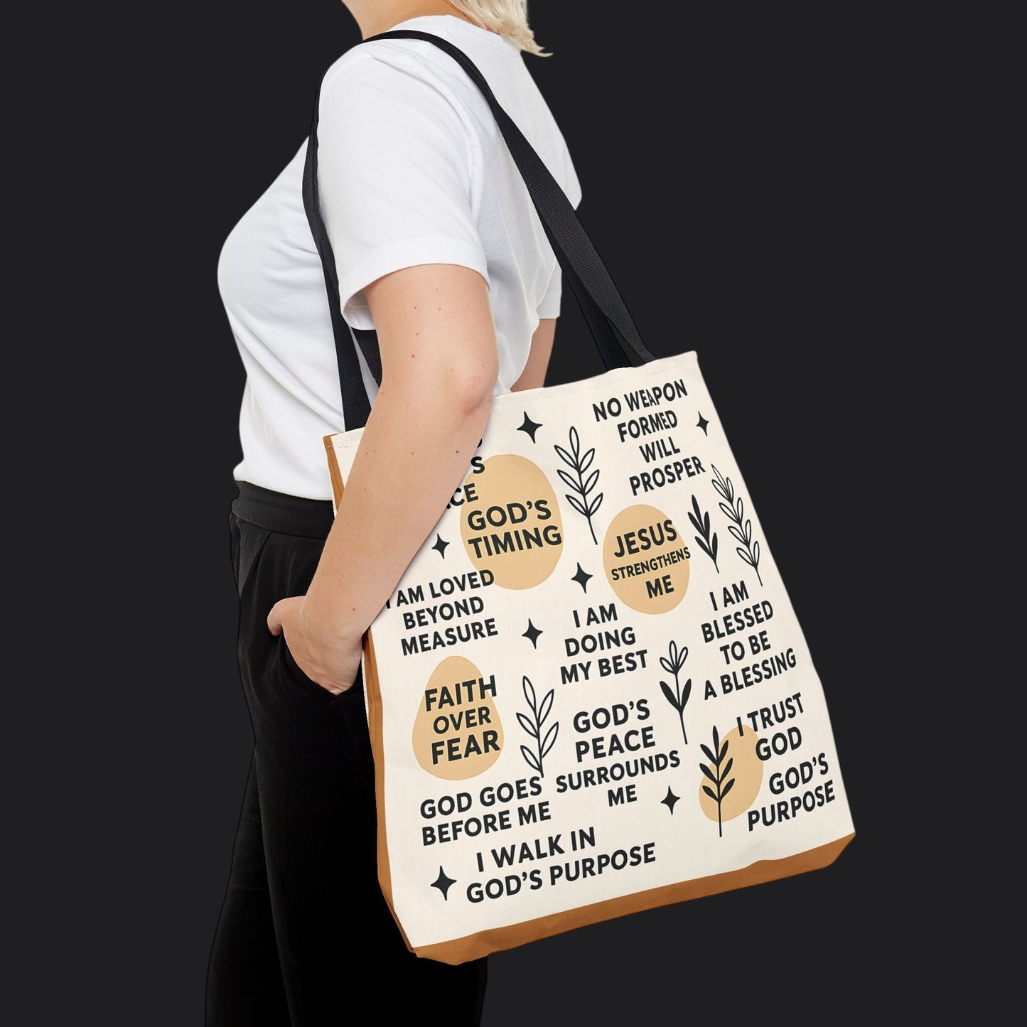 Faith Over Fear Christian Affirmation Tote Bag — Christian Gift Canvas Bag