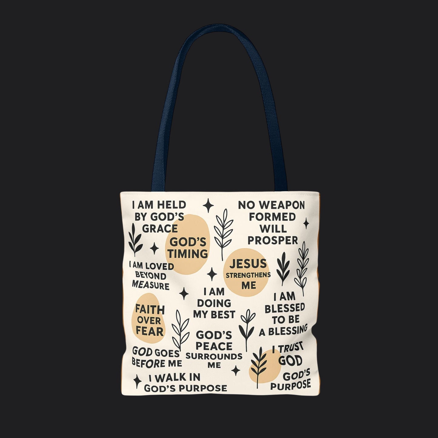 Faith Over Fear Christian Affirmation Tote Bag — Christian Gift Canvas Bag