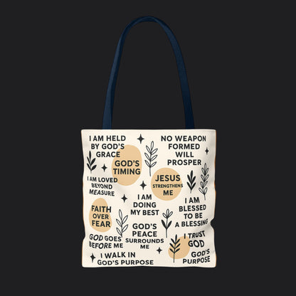 Faith Over Fear Christian Affirmation Tote Bag — Christian Gift Canvas Bag