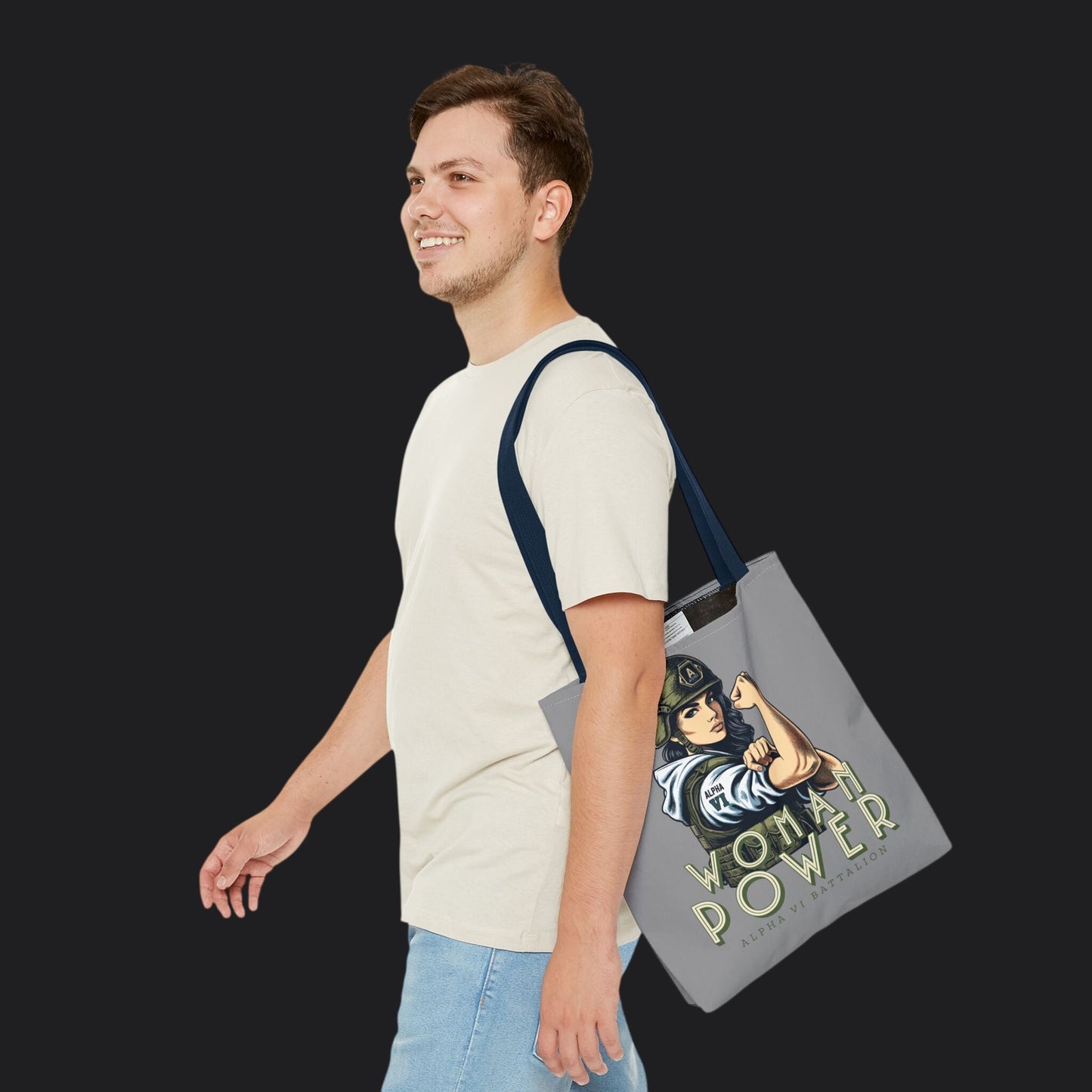 Rosie the Riveter Tote Bag — Women's Empowerment Military Canvas Bag