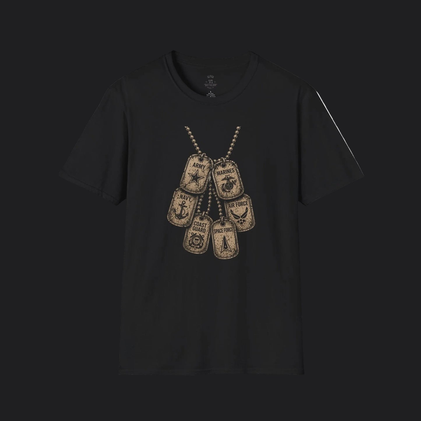United We Served Dog Tag Tee — All Military Branches Veteran T-Shirt