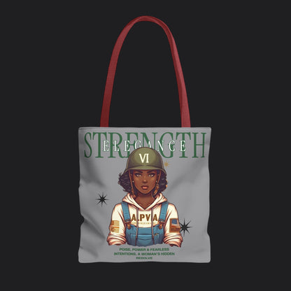 Strength and Elegance Heritage Edition Tote Bag — Military Women Veteran Canvas Bag
