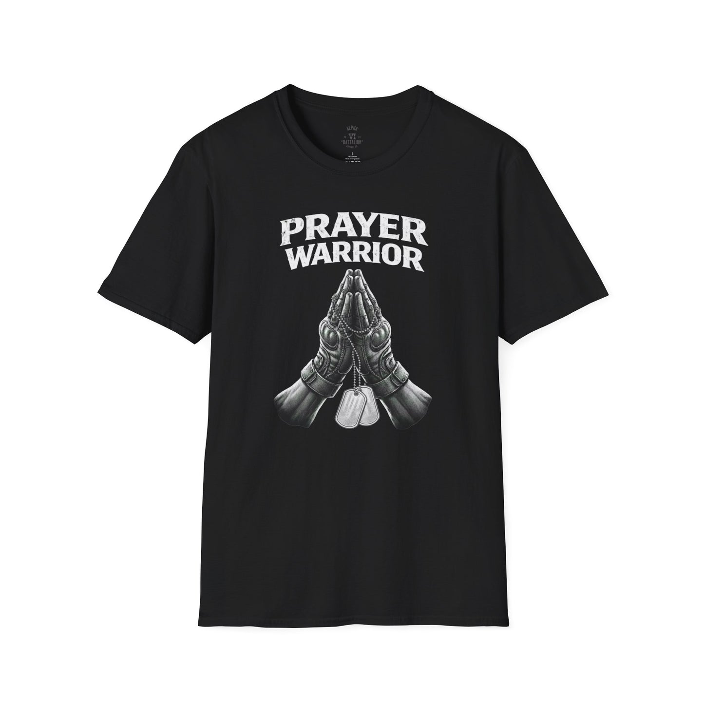 Prayer Warrior Tee Male — Christian Veteran Faith Military T-Shirt