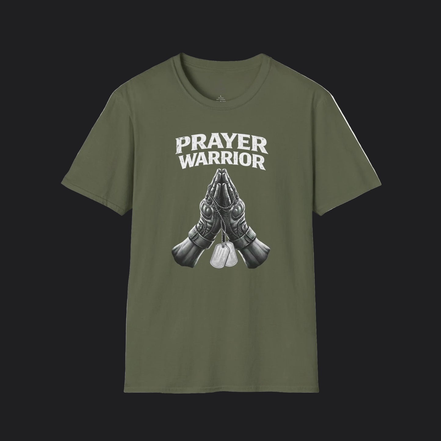 Prayer Warrior Tee Male — Christian Veteran Faith Military T-Shirt