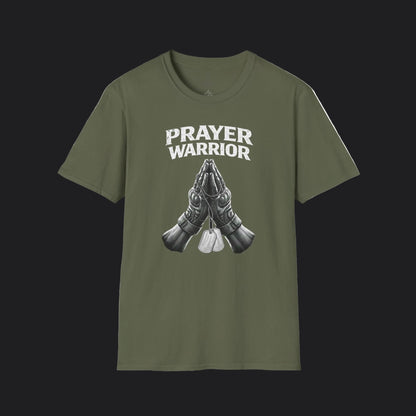 Prayer Warrior Tee Male — Christian Veteran Faith Military T-Shirt